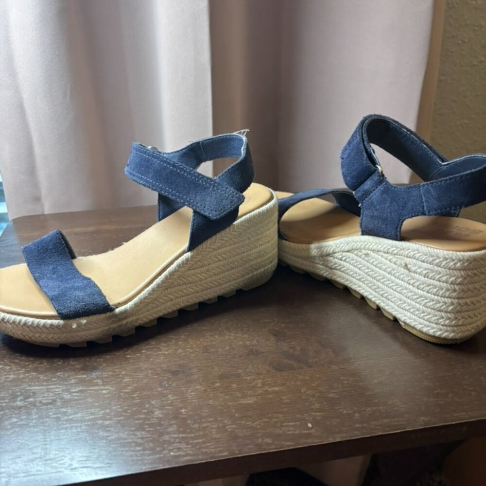 Sorel Navy Espadrille Wedge - Picture 2 of 9